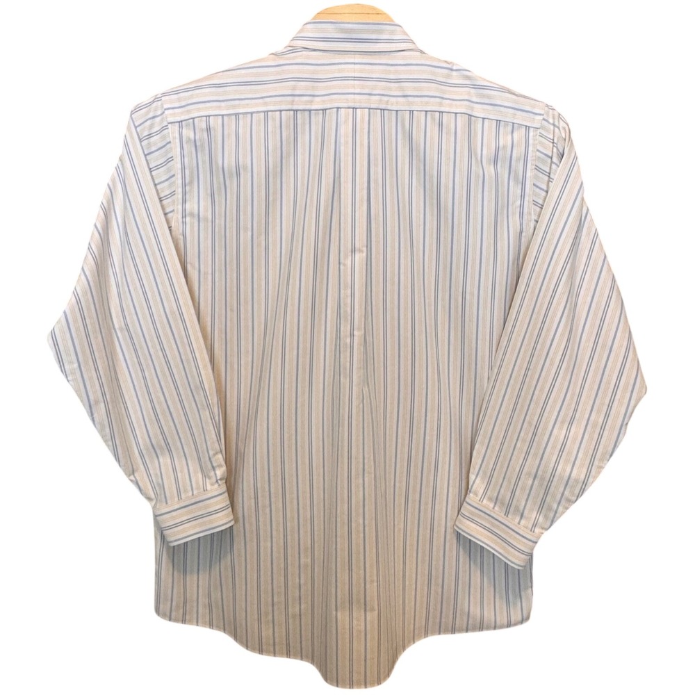 LL Bean Wrinkle Free Traditional Striped Button Down Shirt 17 1/2 36 Classic Dad - Picture 6 of 9